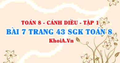 Bài 7 trang 43 SGK Toán 8 tập 1 Cánh Diều